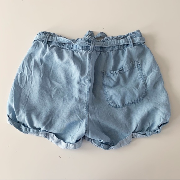 Aerie chambray paper bag style pull on shorts size medium - Picture 3 of 9